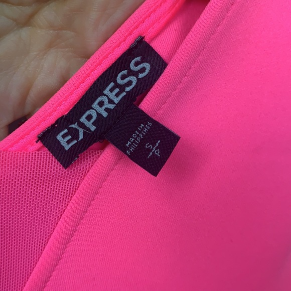 Express Neon Pink Fit & Flare Tank Top - Picture 7 of 7